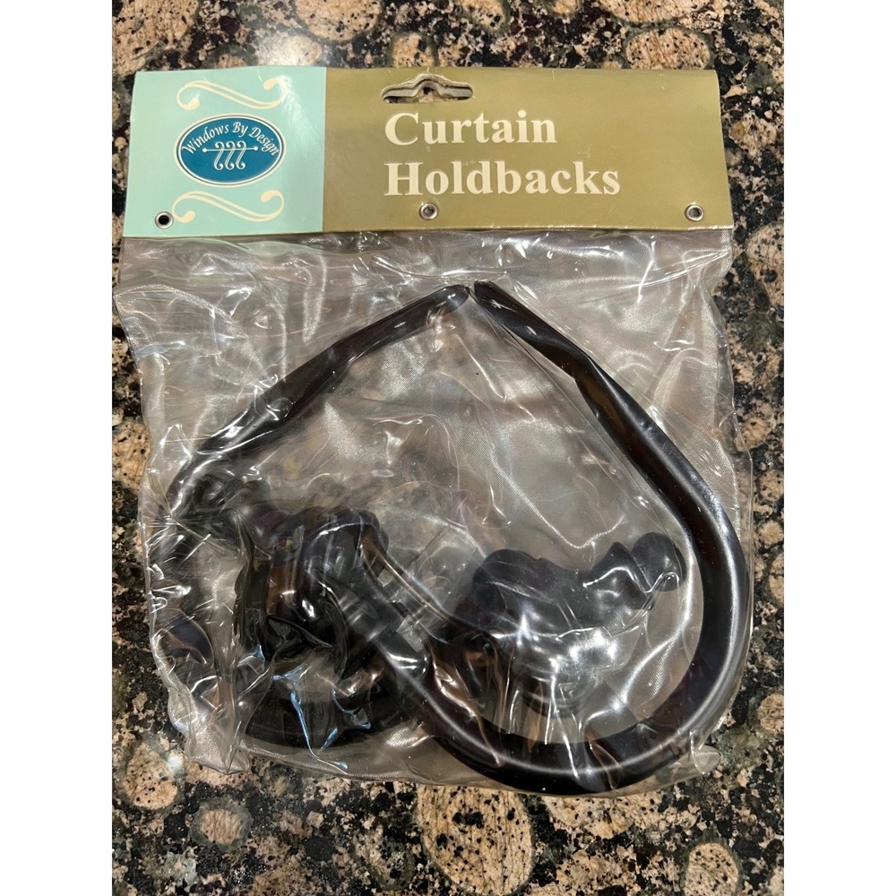 Windows By Design Metal Curtain Holdbacks Oil Rubbed Bronze Set of 2 RN 64223
